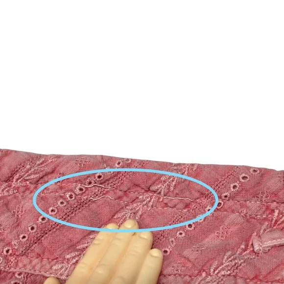 Sundance Shorts Women XL Pink Eyelet Embroidered Cotton Boho Beach Casual - Picture 4 of 10